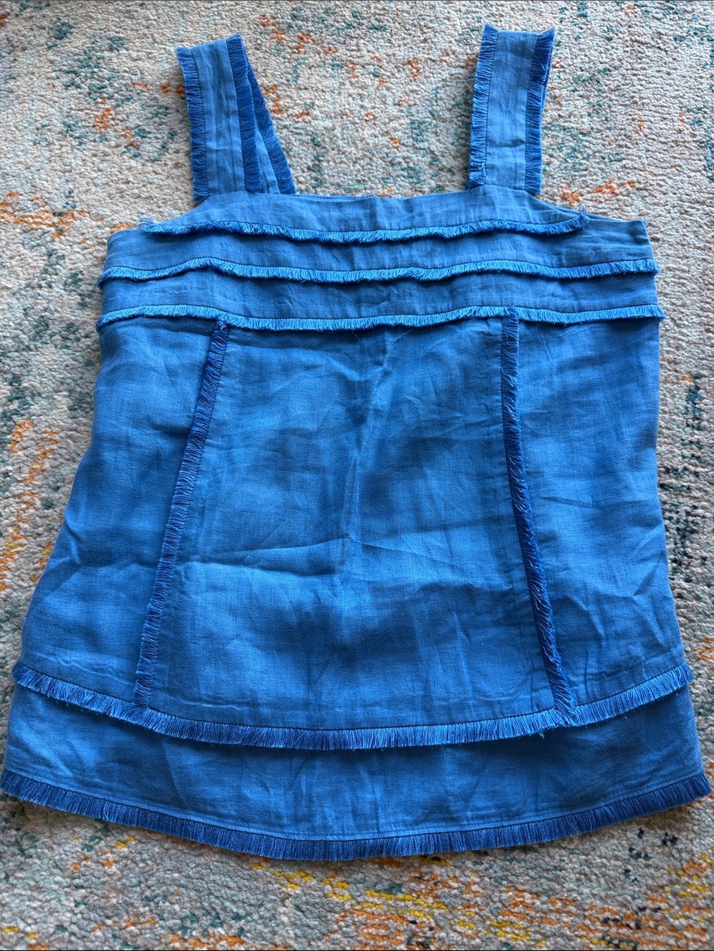 J.Crew Blue Linen Top, Sz Tall 6, T6